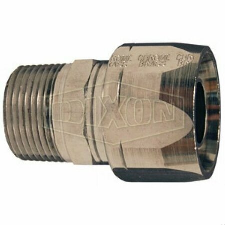 DIXON Dubl-Grip Re-Attachable Hose Coupling, 1 in Nominal, MNPT, Brass, Domestic 850801